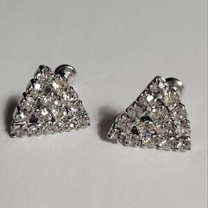 Vintage Rhinestone Hollywood Screw Back Earrings
